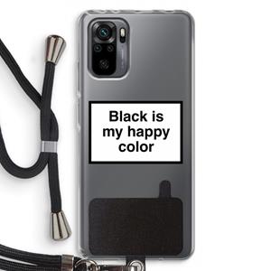 CaseCompany Black is my happy color: Xiaomi Redmi Note 10 Pro Transparant Hoesje met koord