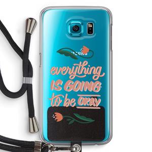 CaseCompany Optimistic flower girl: Samsung Galaxy S6 Transparant Hoesje met koord