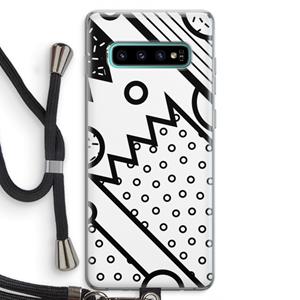 CaseCompany Pop Art #4: Samsung Galaxy S10 Plus Transparant Hoesje met koord