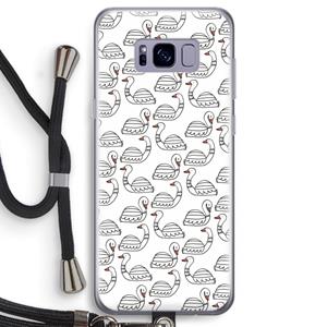 CaseCompany Zwanen: Samsung Galaxy S8 Transparant Hoesje met koord