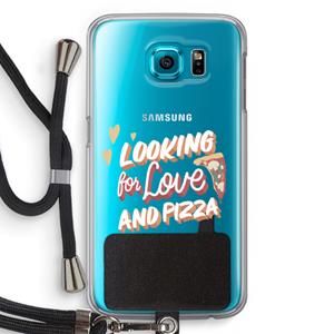 CaseCompany Pizza is the answer: Samsung Galaxy S6 Transparant Hoesje met koord
