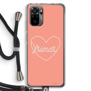 CaseCompany Friends heart: Xiaomi Redmi Note 10 Pro Transparant Hoesje met koord
