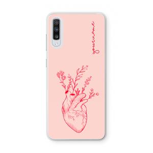 CaseCompany Blooming Heart: Samsung Galaxy A70 Transparant Hoesje