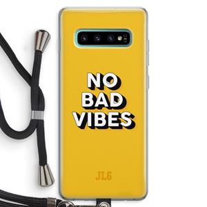 CaseCompany No Bad Vibes: Samsung Galaxy S10 Plus Transparant Hoesje met koord