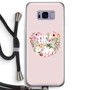 CaseCompany GRL PWR Flower: Samsung Galaxy S8 Transparant Hoesje met koord