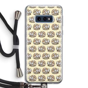 CaseCompany Slapende poes: Samsung Galaxy S10e Transparant Hoesje met koord