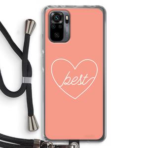 CaseCompany Best heart: Xiaomi Redmi Note 10 Pro Transparant Hoesje met koord