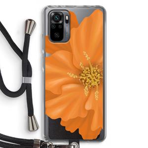 CaseCompany Orange Ellila flower: Xiaomi Redmi Note 10 Pro Transparant Hoesje met koord