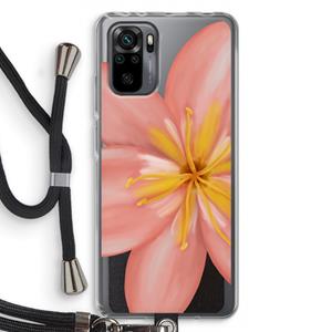 CaseCompany Pink Ellila Flower: Xiaomi Redmi Note 10 Pro Transparant Hoesje met koord