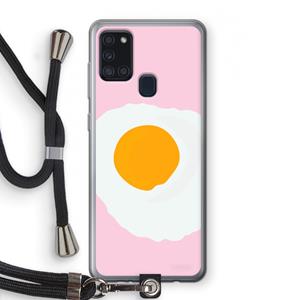 CaseCompany Sunny side up: Samsung Galaxy A21s Transparant Hoesje met koord