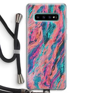 CaseCompany Electric Times: Samsung Galaxy S10 Plus Transparant Hoesje met koord