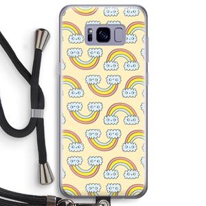 CaseCompany Regenboog: Samsung Galaxy S8 Transparant Hoesje met koord