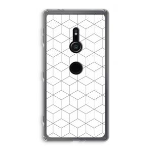 CaseCompany Zwart-witte kubussen: Sony Xperia XZ2 Transparant Hoesje