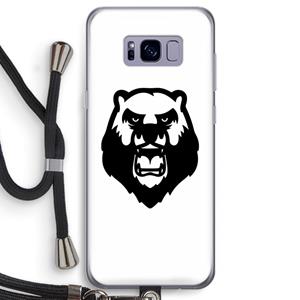 CaseCompany Angry Bear (white): Samsung Galaxy S8 Transparant Hoesje met koord