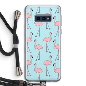 CaseCompany Anything Flamingoes: Samsung Galaxy S10e Transparant Hoesje met koord