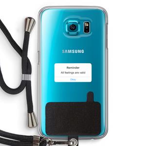 CaseCompany Reminder: Samsung Galaxy S6 Transparant Hoesje met koord