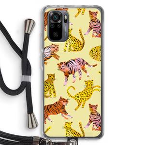 CaseCompany Cute Tigers and Leopards: Xiaomi Redmi Note 10 Pro Transparant Hoesje met koord