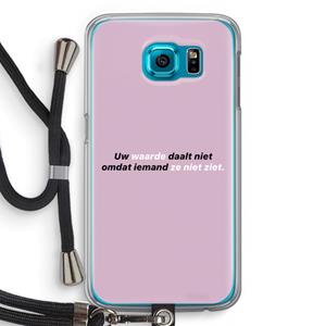 CaseCompany uw waarde daalt niet: Samsung Galaxy S6 Transparant Hoesje met koord