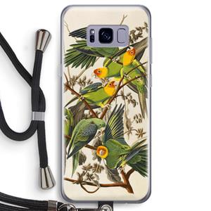 CaseCompany Carolinaparkiet: Samsung Galaxy S8 Transparant Hoesje met koord