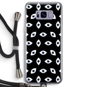 CaseCompany Eyes pattern: Samsung Galaxy S8 Transparant Hoesje met koord