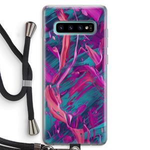 CaseCompany Pink Clouds: Samsung Galaxy S10 Plus Transparant Hoesje met koord