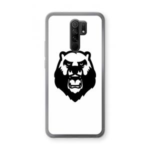 CaseCompany Angry Bear (white): Xiaomi Redmi 9 Transparant Hoesje
