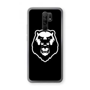 CaseCompany Angry Bear (black): Xiaomi Redmi 9 Transparant Hoesje