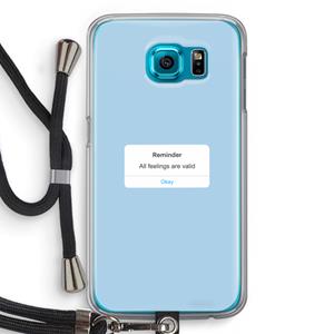 CaseCompany Reminder: Samsung Galaxy S6 Transparant Hoesje met koord