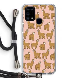 CaseCompany Alpacas: Samsung Galaxy M31 Transparant Hoesje met koord