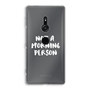 CaseCompany Morning person: Sony Xperia XZ2 Transparant Hoesje