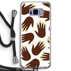 CaseCompany Hands dark: Samsung Galaxy S8 Transparant Hoesje met koord