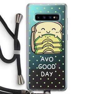 CaseCompany Avo Good Day: Samsung Galaxy S10 Plus Transparant Hoesje met koord