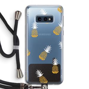 CaseCompany Ananasjes: Samsung Galaxy S10e Transparant Hoesje met koord