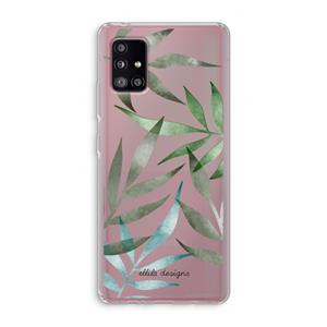 CaseCompany Tropical watercolor leaves: Samsung Galaxy A51 5G Transparant Hoesje