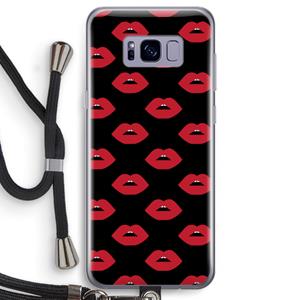 CaseCompany Lips: Samsung Galaxy S8 Transparant Hoesje met koord
