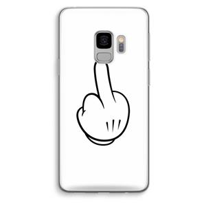 CaseCompany Middle finger white: Samsung Galaxy S9 Transparant Hoesje