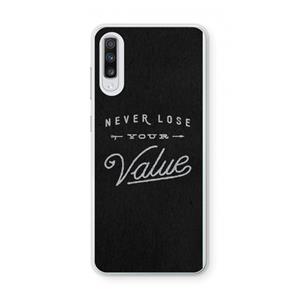 CaseCompany Never lose your value: Samsung Galaxy A70 Transparant Hoesje