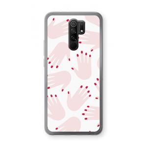 CaseCompany Hands pink: Xiaomi Redmi 9 Transparant Hoesje