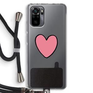 CaseCompany Hartje: Xiaomi Redmi Note 10 Pro Transparant Hoesje met koord