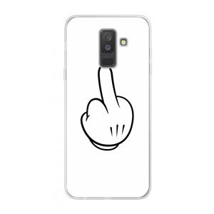 CaseCompany Middle finger white: Samsung Galaxy A6 Plus (2018) Transparant Hoesje