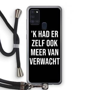 CaseCompany Meer verwacht - Zwart: Samsung Galaxy A21s Transparant Hoesje met koord