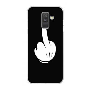 CaseCompany Middle finger black: Samsung Galaxy A6 Plus (2018) Transparant Hoesje
