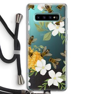 CaseCompany No flowers without bees: Samsung Galaxy S10 Plus Transparant Hoesje met koord