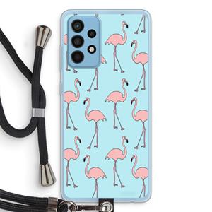 CaseCompany Anything Flamingoes: Samsung Galaxy A52 Transparant Hoesje met koord