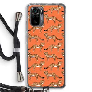 CaseCompany Cheetah: Xiaomi Redmi Note 10 Pro Transparant Hoesje met koord