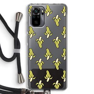 CaseCompany Bananas: Xiaomi Redmi Note 10 Pro Transparant Hoesje met koord