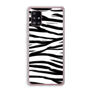CaseCompany Zebra pattern: Samsung Galaxy A51 5G Transparant Hoesje