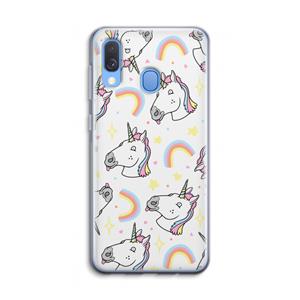 CaseCompany Rainbow Unicorn: Samsung Galaxy A40 Transparant Hoesje