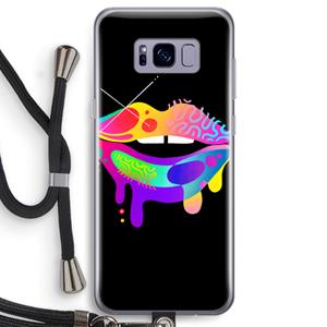 CaseCompany Lip Palette: Samsung Galaxy S8 Transparant Hoesje met koord