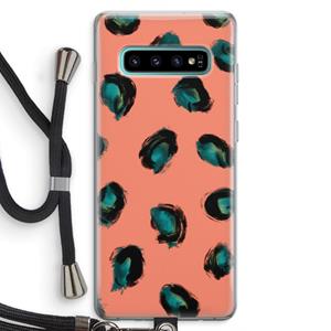 CaseCompany Pink Cheetah: Samsung Galaxy S10 Plus Transparant Hoesje met koord